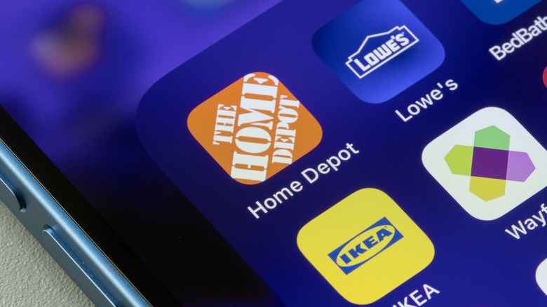 Home Depot app on phone