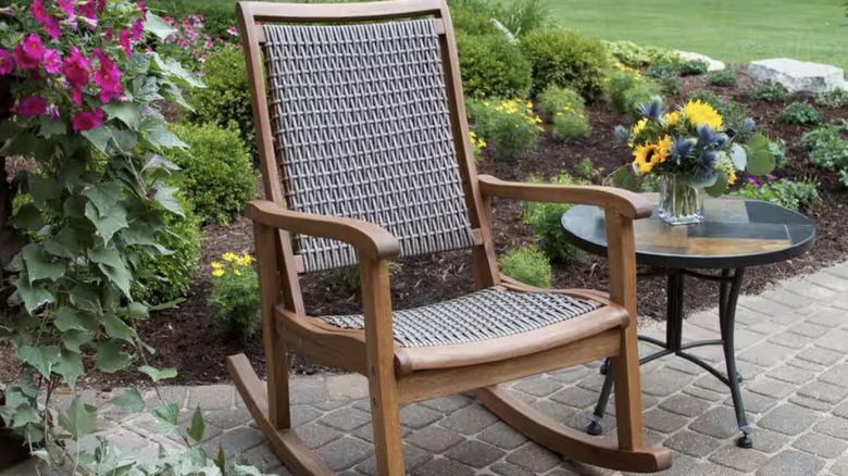 Grey Wicker and Eucalyptus Rocker