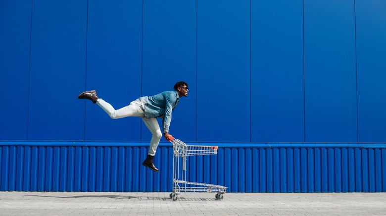 man with shopping cart