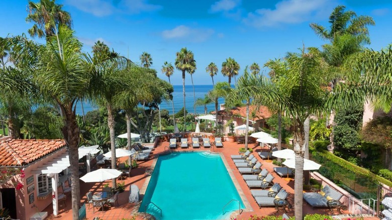 poolside lounge with ocean view 