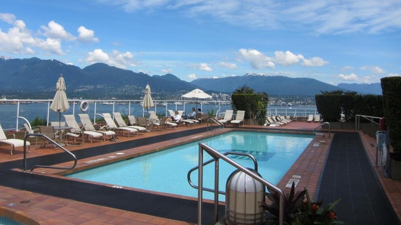 outdoor swimming pool with view