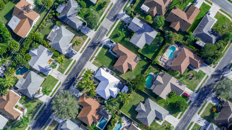 aerial view of houses