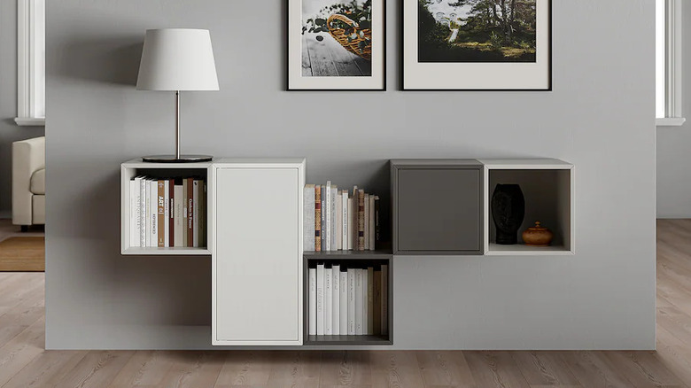 Wall-mounted EKET cabinets from IKEA