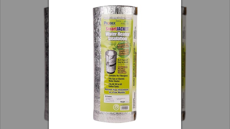 The SmartJacket Water Heater Insulation is shown in a detailed product shot