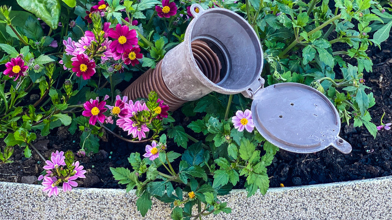 Flower pot with water reservoir