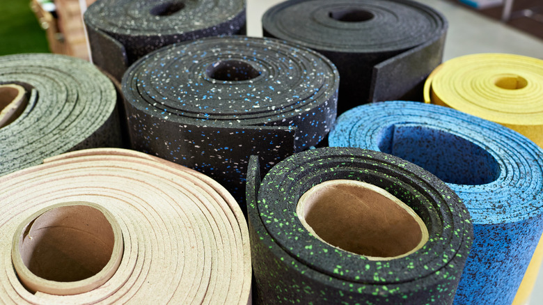 collection of rubber roll flooring