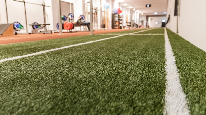 green turf in gym