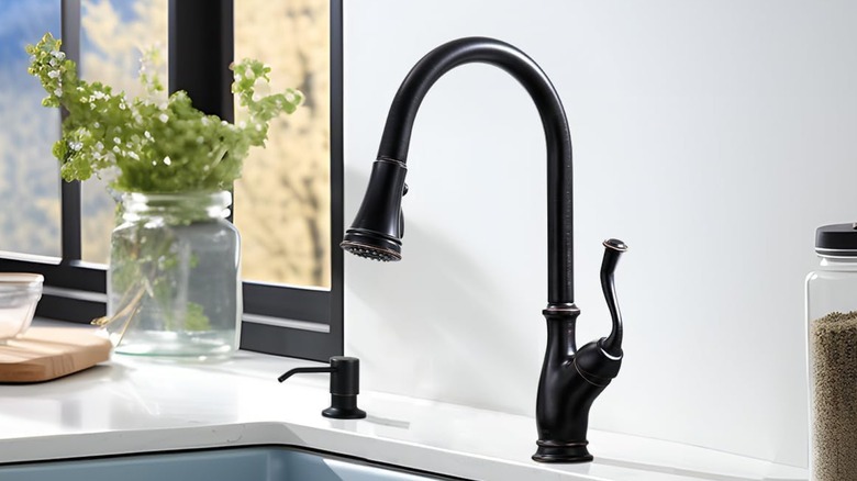 An APPASO faucet over the sink