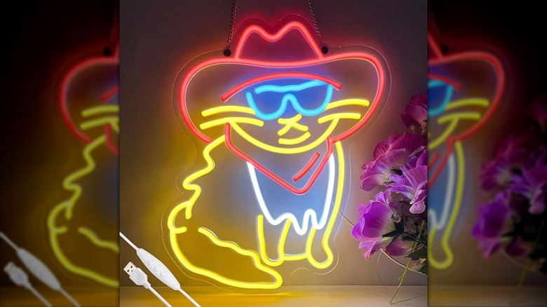 Cowboy Frog Cool Cowboy Cat Neon Sign