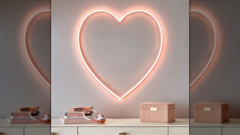 Pottery Barn Blush Heart LED Wall Light