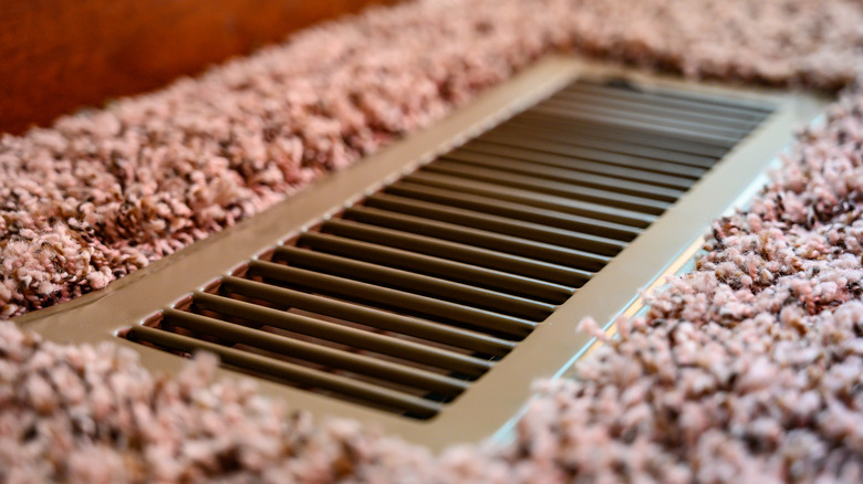 heating vent in carpeted floor