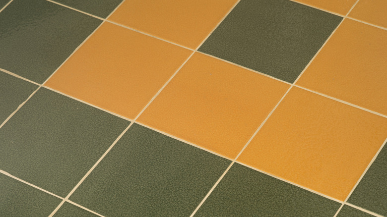 Green and yellow ceramic tiles