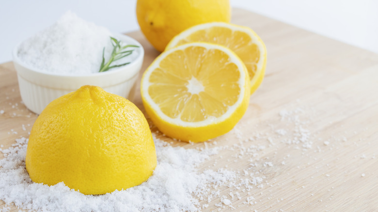 coarse salt and lemon