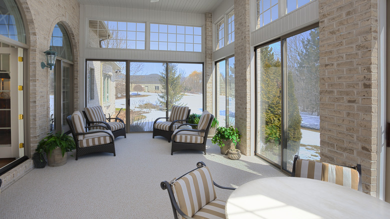 carpeted sunroom