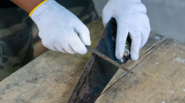 sharpening a hand saw