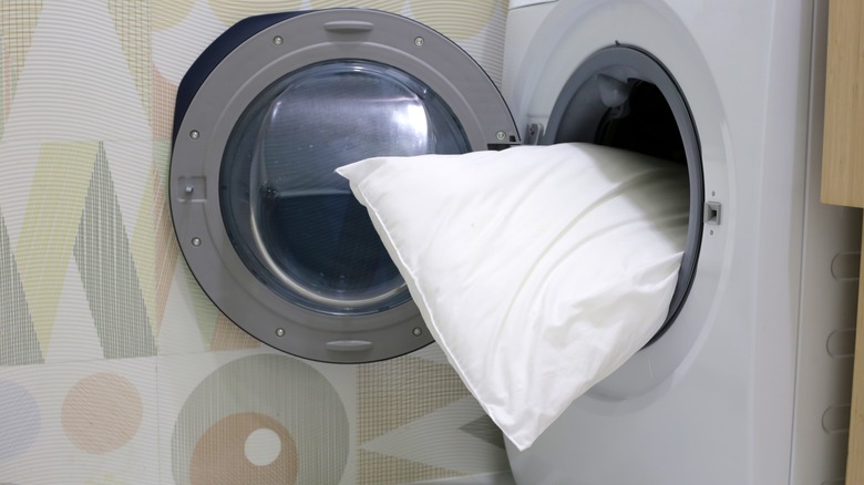 pillow inside washing machine