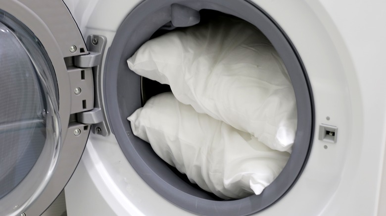 Pillows in washing machine