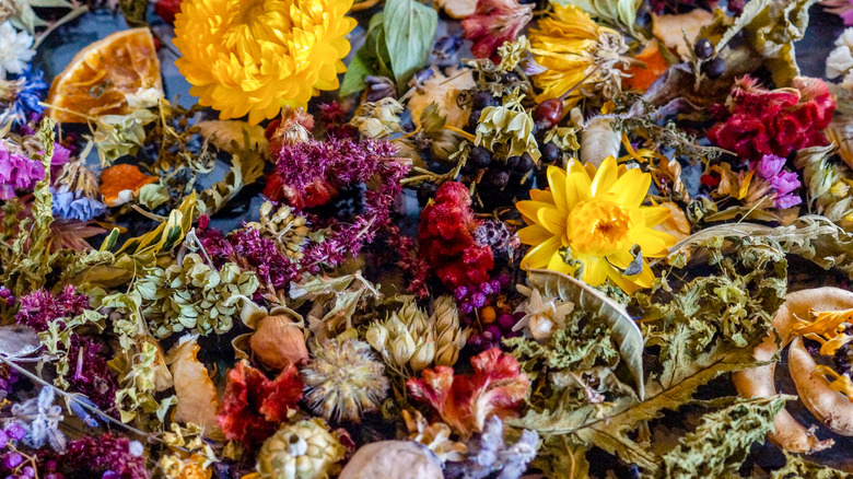 close up of colorful potpourri 