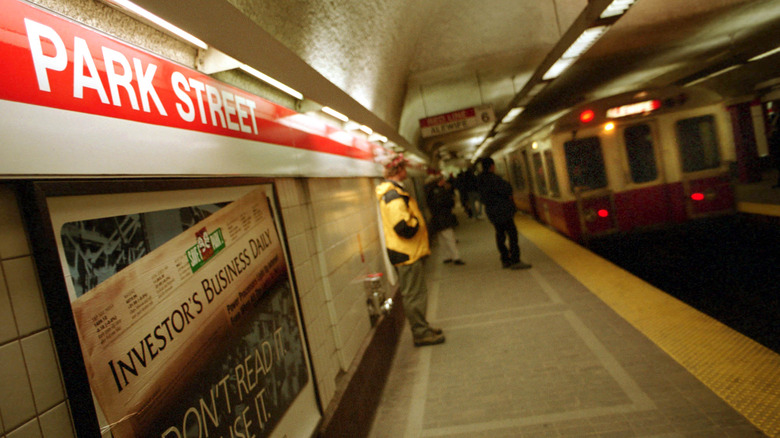 a Boston T stop