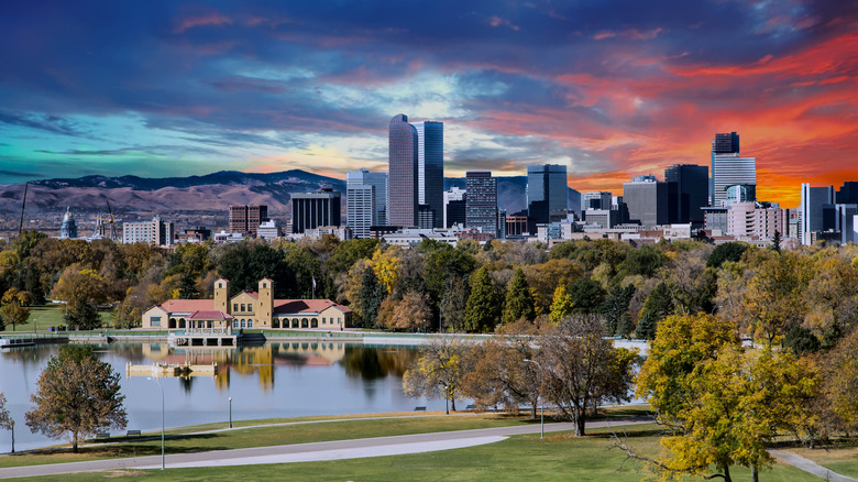 park at sunset in Denver