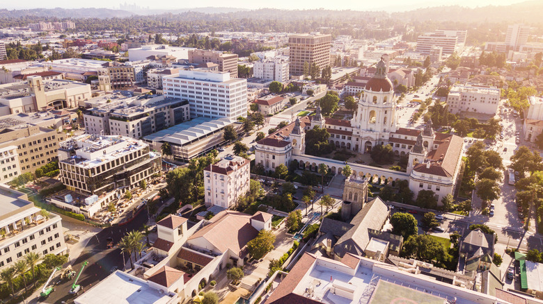 aerial view of downtown Pasadena