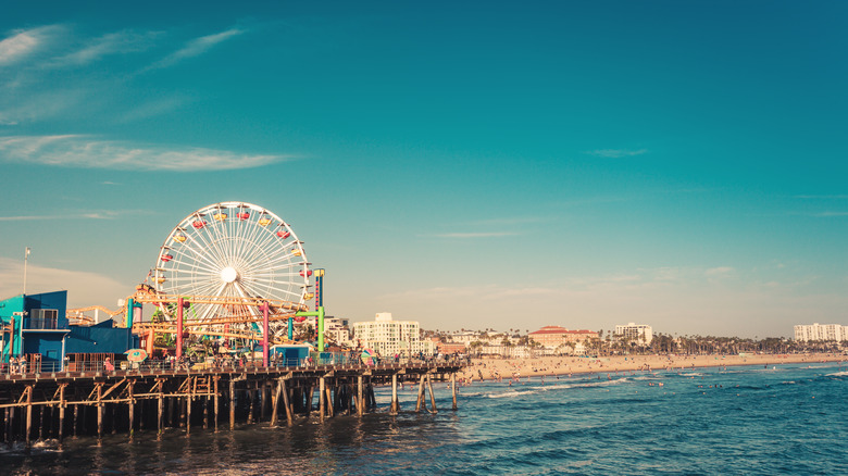 santa monica coastline and pier