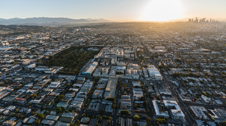 aerial view of Studio City