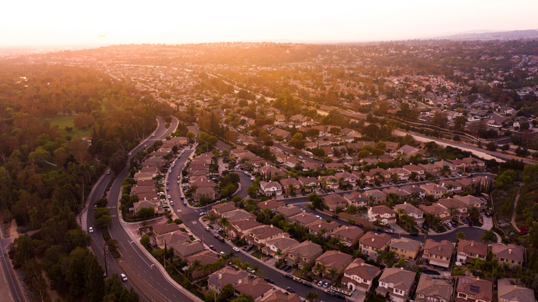 aerial view of Yorba Linda