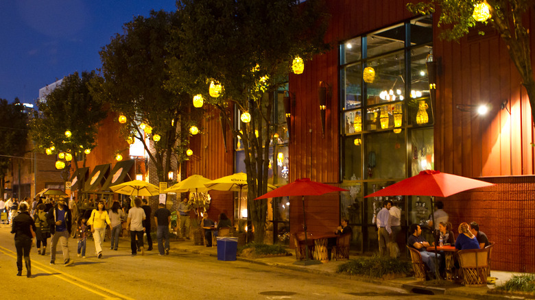 people enjoying night life