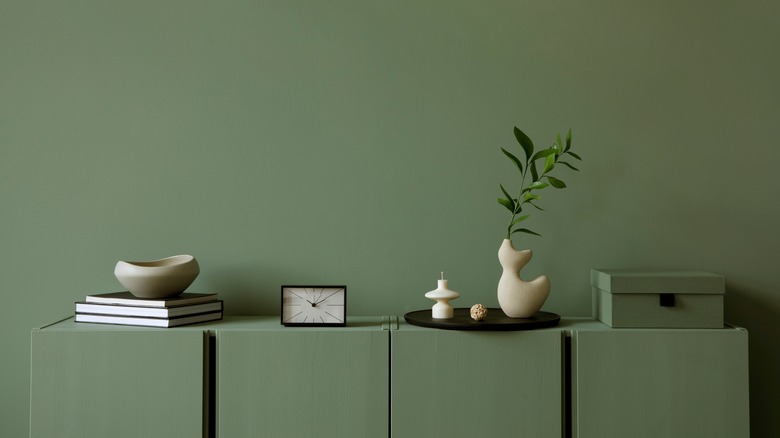 Green-colored room