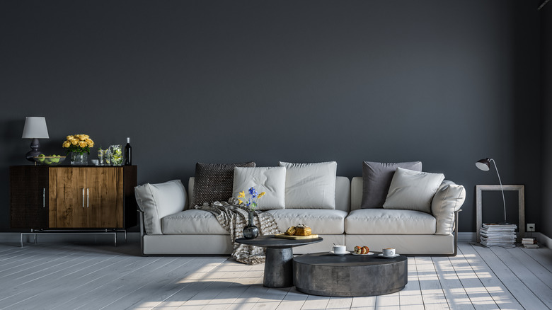 Dark gray living room