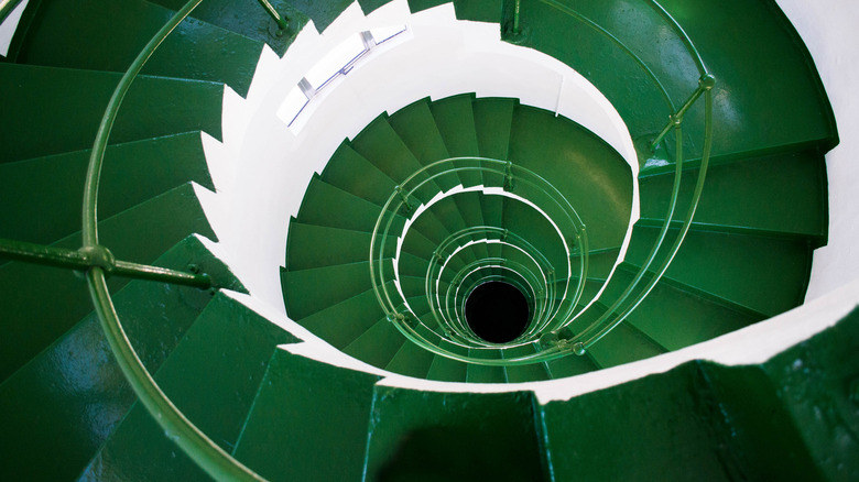 Dark green painted steps