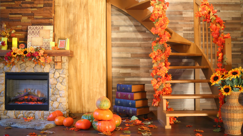 Orange painted staircase