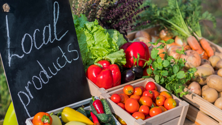 Local farmers market produce