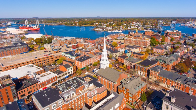 aerial view of downtown Portsmouth