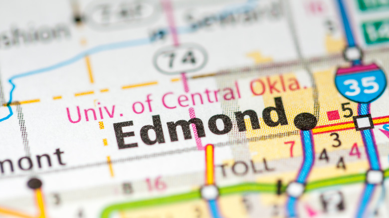 Map of Edmond, OK