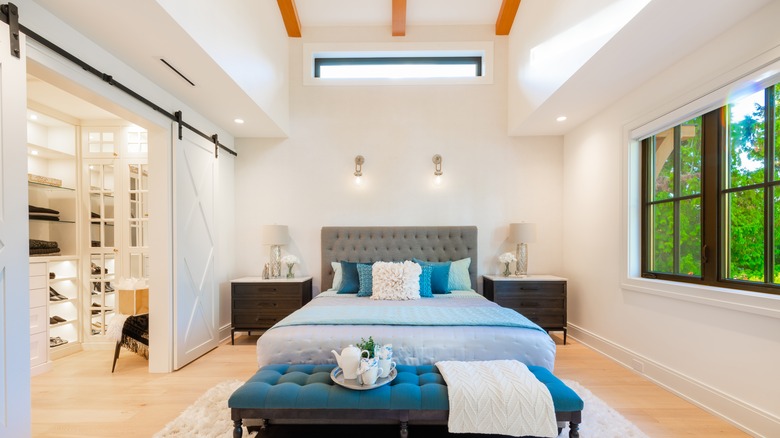 bedroom closet with barn door