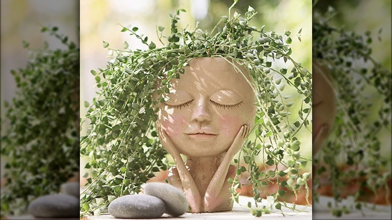 Face shaped planter