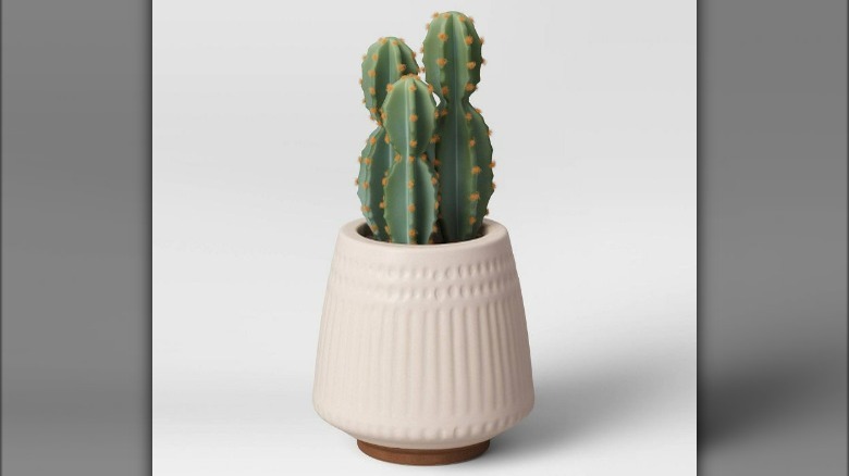 Cream colored plant pot