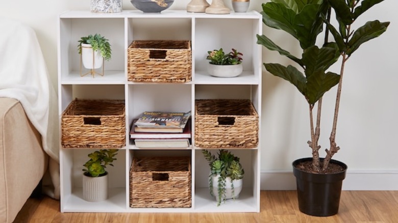 Lowe's white cube organizer