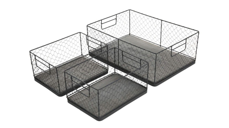 three wire baskets