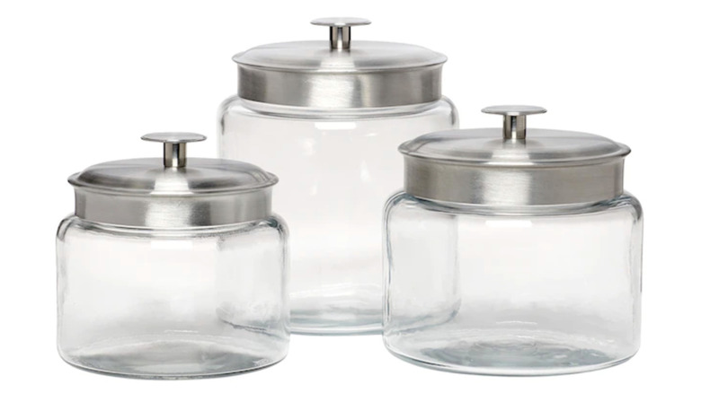 three glass canisters