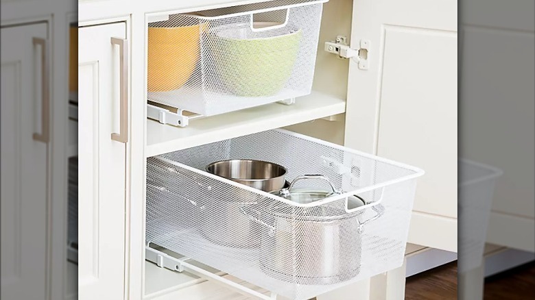 gliding storage drawers