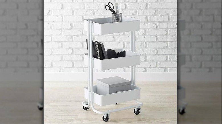 Three-tier rolling cart