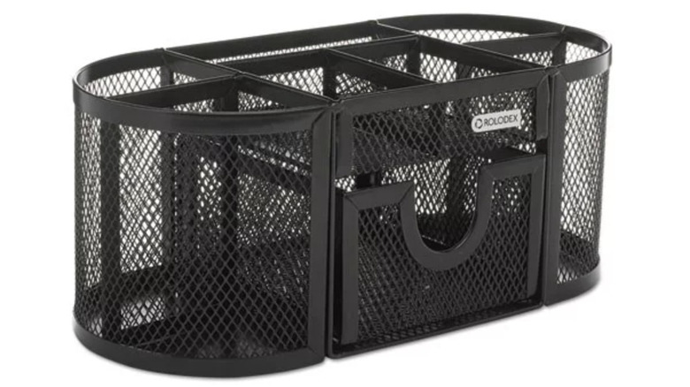 black mesh office caddy