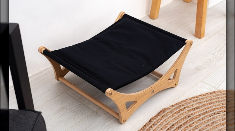 Black fabric cat hammock