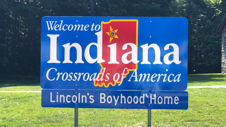 Welcome to Indiana sign