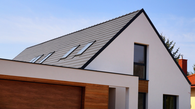 modern house with brown theme