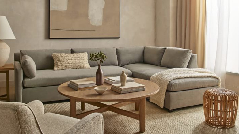 living room taupe sectional sofa