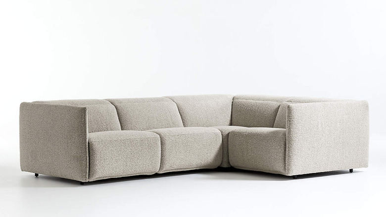 grey textured recliner sofa